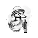 duck with  Guns tattoo design idea