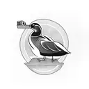 duck with  Guns tattoo design idea