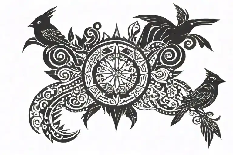 cardinal points For autumn put tattoo design idea