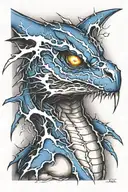 blue thunder lightning tattoo design idea