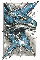 blue thunder lightning tattoo design idea