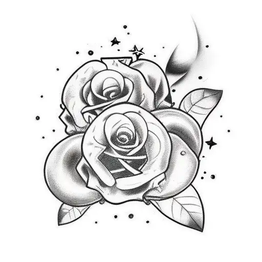 Pin-up con temática de rockabilly estilo tattoo oldschool americano tattoo design idea