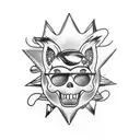 Pin-up con temática de rockabilly estilo tattoo oldschool americano tattoo design idea