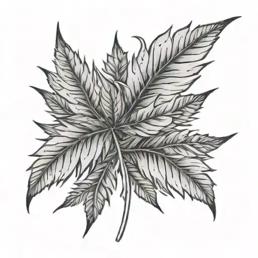 virgo and weed leaf tattoo design idea