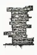 brick wall with a name on it tattoo design idea