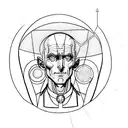 Dr. Manhattan geometrico tattoo design idea