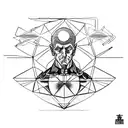 Dr. Manhattan geometrico tattoo design idea