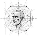 Dr. Manhattan geometrico tattoo design idea