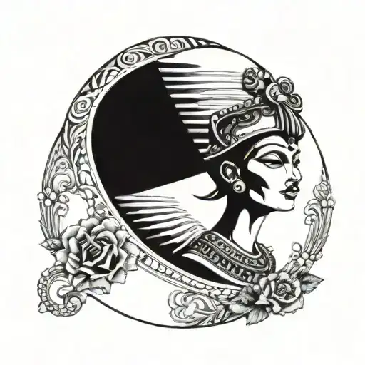 nefertiti, mirror tattoo design idea