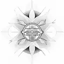 Sun negative space  tattoo design idea