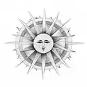 Sun negative space  tattoo design idea