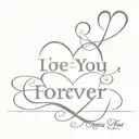 a tattoo with a heart, a wing, the infinity sign and a sentence with for the love of my life I love you forever. tattoo design idea