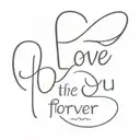 a tattoo with a heart, a wing, the infinity sign and a sentence with for the love of my life I love you forever. tattoo design idea