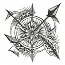 sun, Bow and arrow tattoo design idea