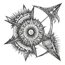 sun, Bow and arrow tattoo design idea
