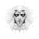 Composition،musician،sad lonely man،Black witch with long hair،Rock and metal،sorrow tattoo design idea