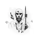 Composition،musician،sad lonely man،black wizard tattoo design idea