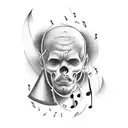 Composition،musician،sad lonely man،black wizard tattoo design idea