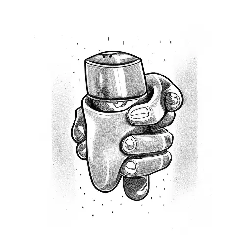 robot hand fistfight a boxing glove fist tattoo design idea