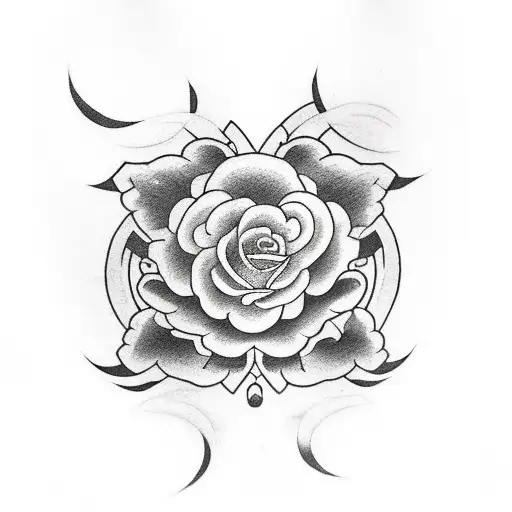 hammer and rose tattoo design idea