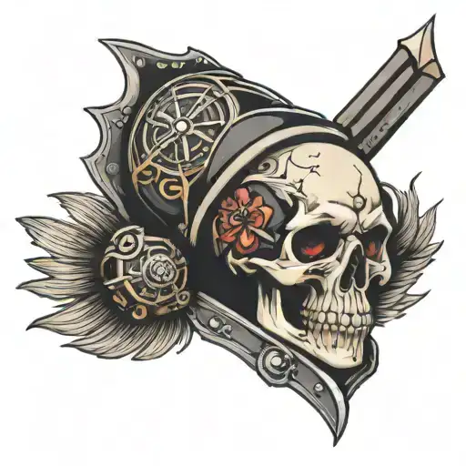 Death Watch Pauldron tattoo design idea