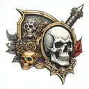 Death Watch Pauldron tattoo design idea