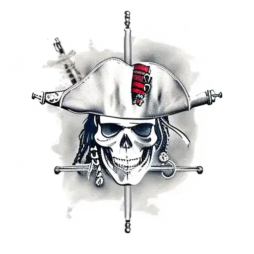 jack sparrow skull tattoo design idea
