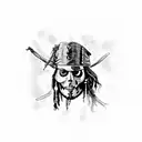 jack sparrow skull tattoo design idea