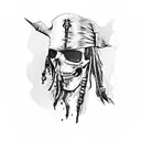 jack sparrow skull tattoo design idea