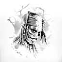 jack sparrow skull tattoo design idea