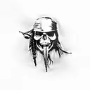 jack sparrow skull tattoo design idea