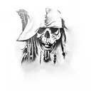 jack sparrow skull tattoo design idea