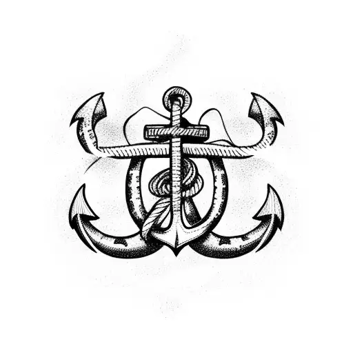 An anchor intertwined with a sea shell tattoo design idea