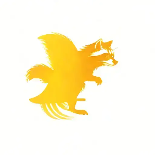 surf racoon riding tattoo design idea