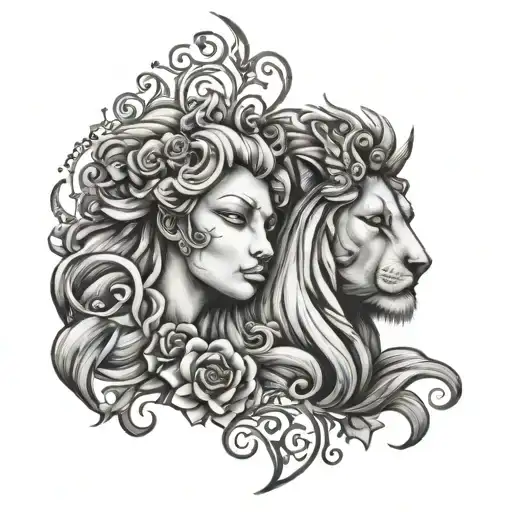 Virgo and Leo tattoo design idea