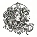 Virgo and Leo tattoo design idea