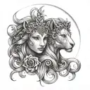 Virgo and Leo tattoo design idea