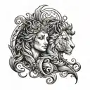 Virgo and Leo tattoo design idea