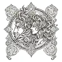 virgo and leo zodiac sign tattoo design idea