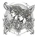 virgo and leo zodiac sign tattoo design idea