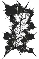 shattered glass and lightning storm tattoo design idea