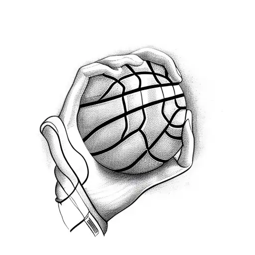 spinning a basketball on a finger with surgical gloves tattoo design idea