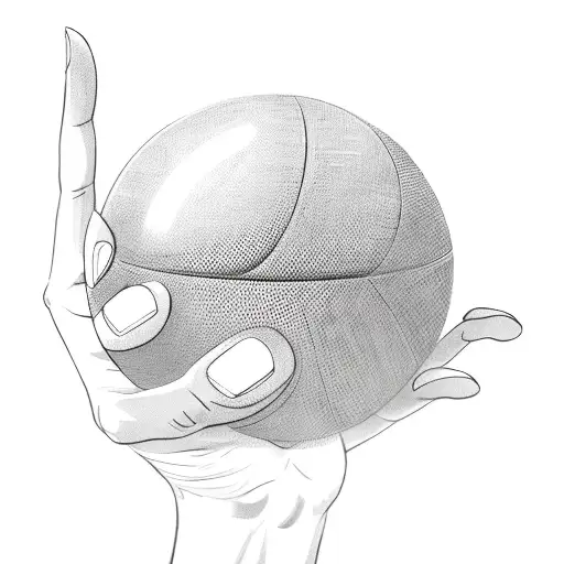 spinning a ball on one finger tattoo design idea