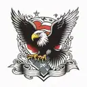 flag and eagle tattoo design idea