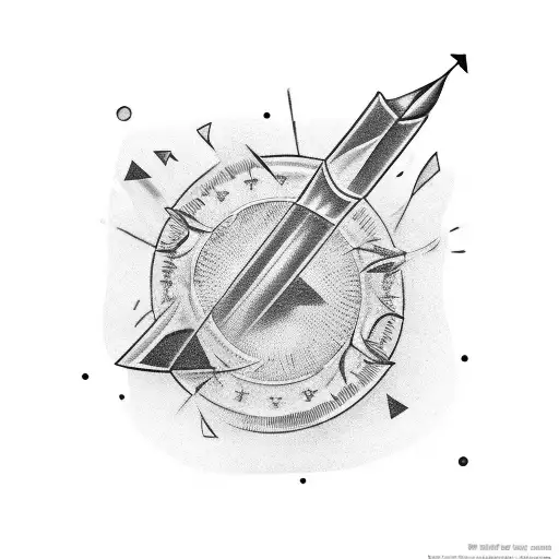 Arrow being shot through a $100 dollar bill tattoo design idea