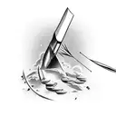 Arrow being shot through a $100 dollar bill tattoo design idea