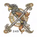 Roman Numerals 07 24 2023 incorporated within tattoo design idea