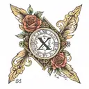 Roman Numerals 07 24 2023 incorporated within tattoo design idea