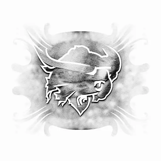 Buffalo Bills Logo outline filled with small dainty flowers on the inside tattoo design idea