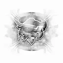 Buffalo Bills Logo outline filled with small dainty flowers on the inside tattoo design idea